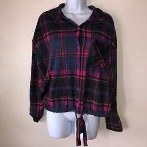 Dark Purple Plaid Long Sleeve
